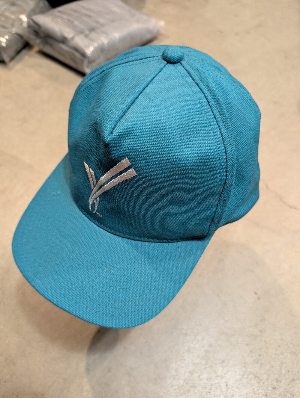 Vtg 80s Reebok Hat Green Blue Teal Strap Back